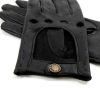 Bullitt black leather gloves with brass hardware
