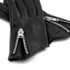 Throttle black leather gloves