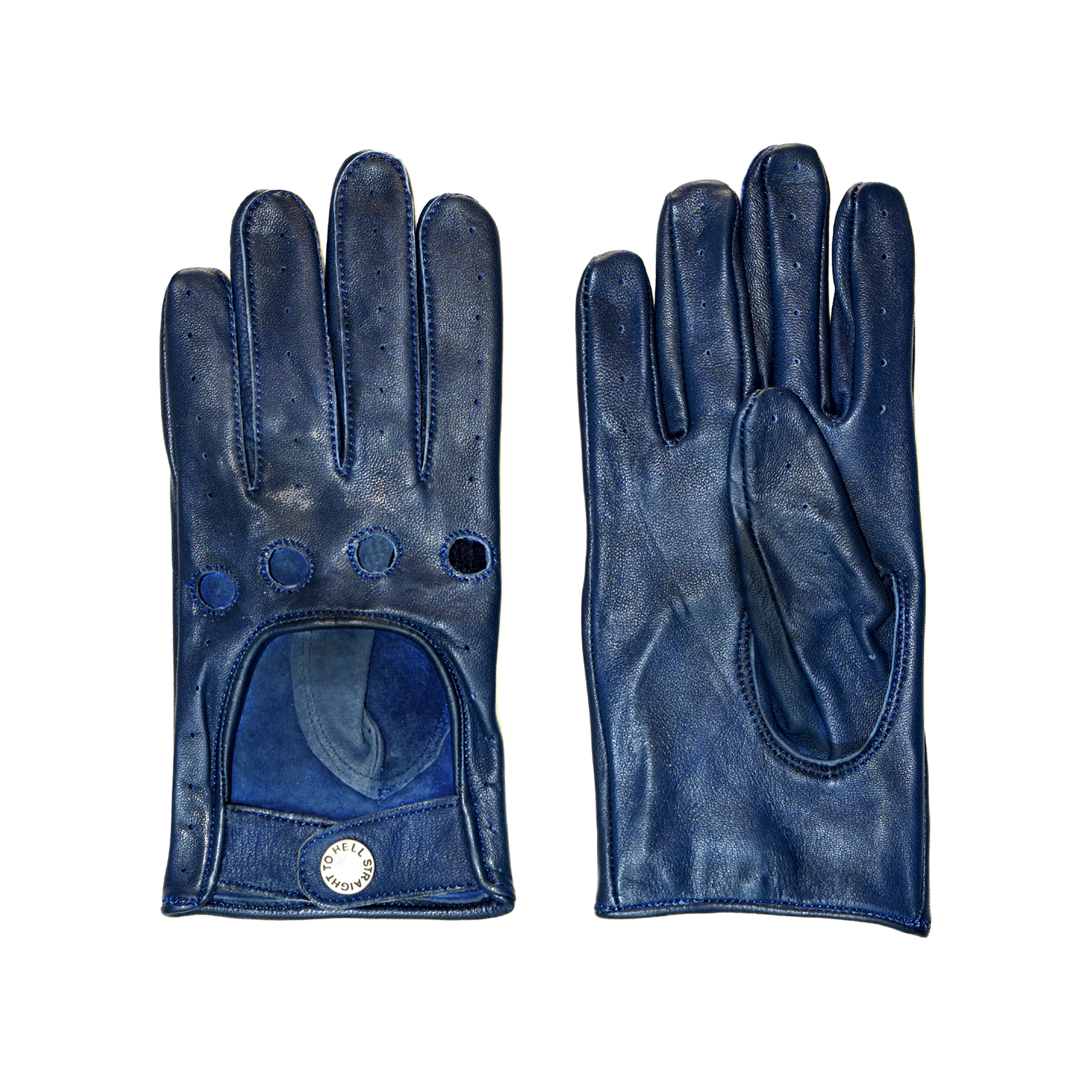Bullitt Leather Gloves - Blue | Straight To Hell Apparel