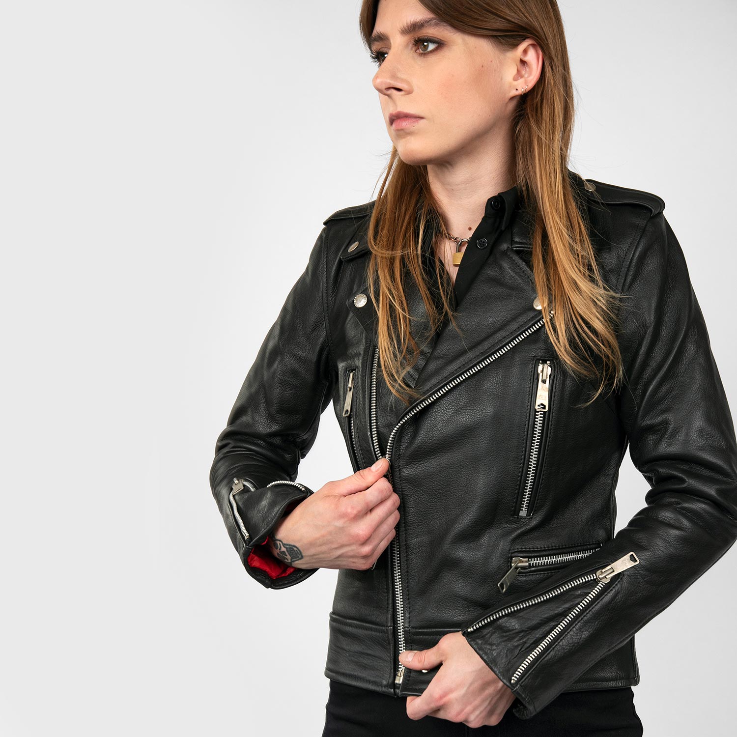 Vincent Black Leather Jacket With Nickel Hardware Size Xs S M Vincent Black Leather Jacket With Nickel Hardware
