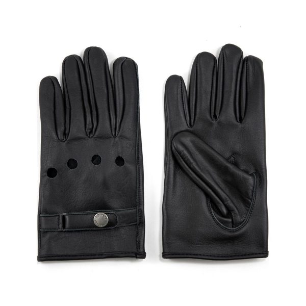 Challenger black leather motorcycle glovew