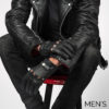 Challenger men's black leather motorcycle gloves