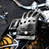 Challenger black leather biker gloves