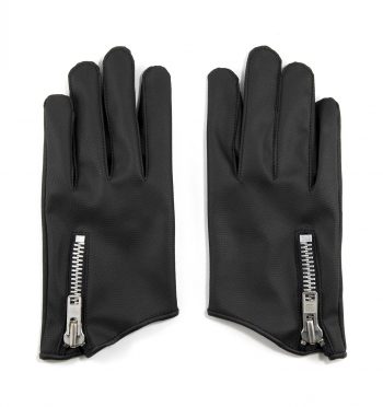 Vegan Throttle black vegan leather gloves