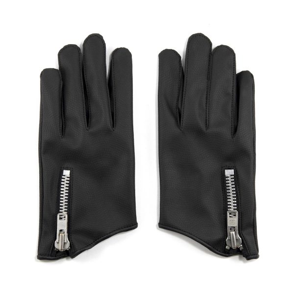 Vegan Throttle black vegan leather gloves