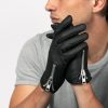 Vegan throttle black vegan leather gloves