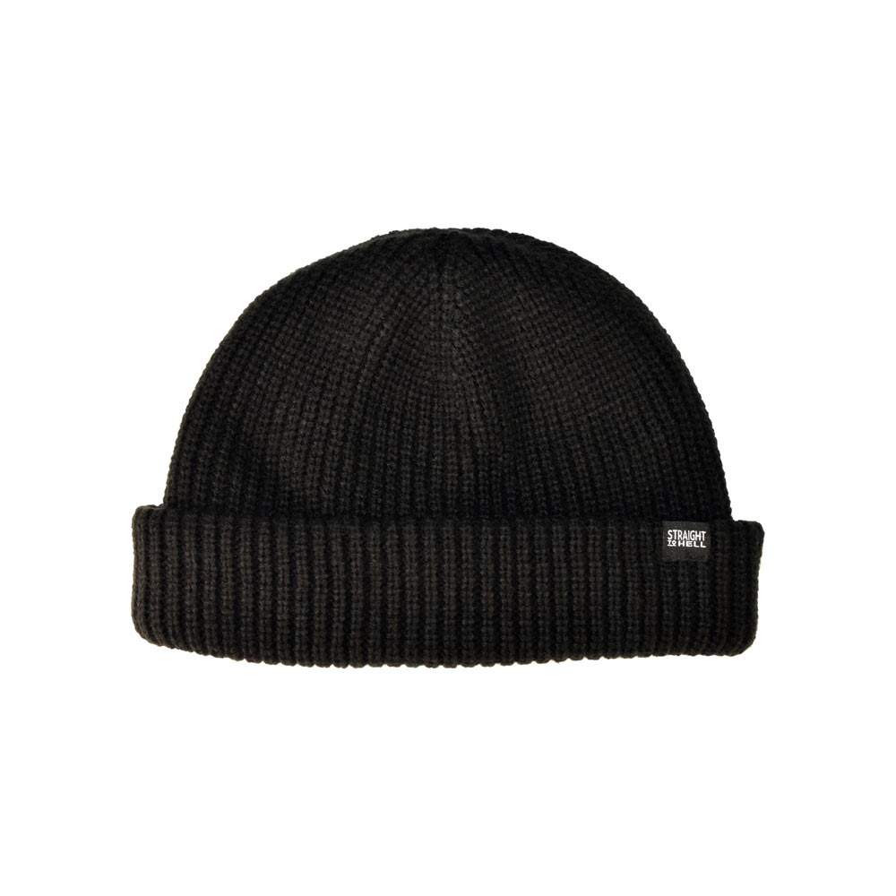 Wanderer Short Beanie  Black Straight To Hell Apparel