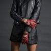 Bullitt women's burgundy leather gloves