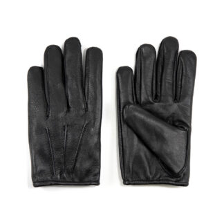 Partisan red cashmere lined black leather gloves