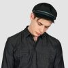 Searcher black and blue steel fisherman hat