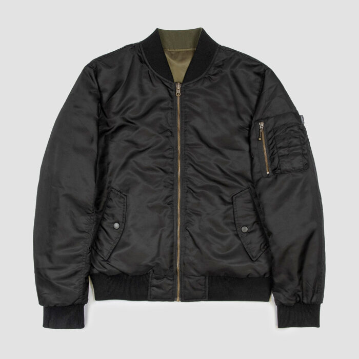 Del Bomber - Black and Green Reversible Flight Jacket | Straight To ...