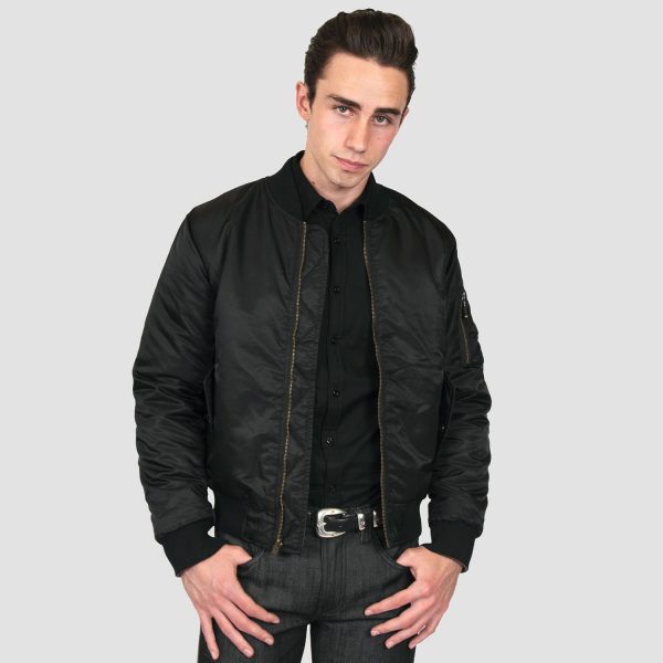 Del Bomber - Black and Green Reversible Flight Jacket | Straight To ...