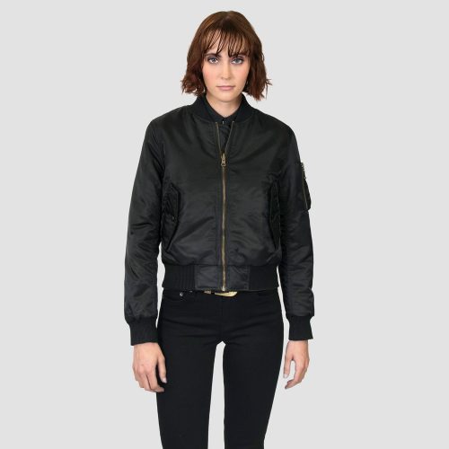 Del Bomber - Black and Green Reversible Flight Jacket | Straight