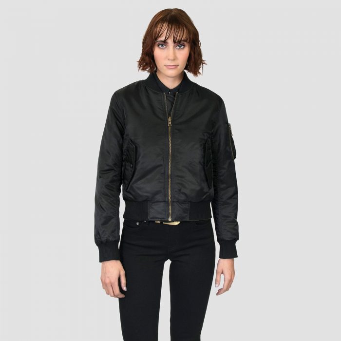 Del Bomber - Black and Green Reversible Flight Jacket | Straight To ...