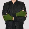 men's green fingerless gloves
