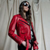 Commando women's red leather jacket