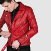 Commando men's blood red leather jacket