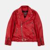 Commando men's blood red leather jacket