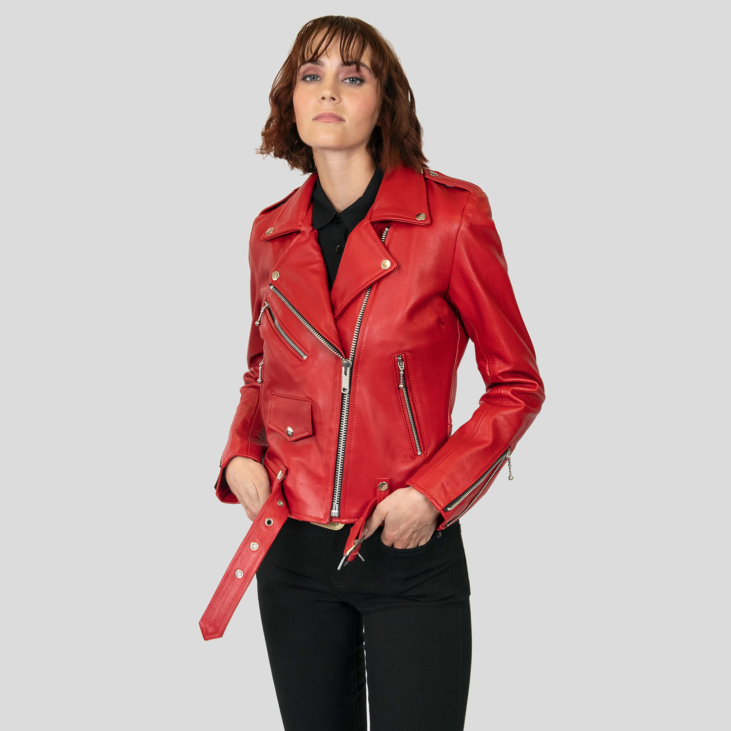 Commando Apparel Blood Jacket - Hell To | Leather Red Straight