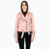 The Commando is our most traditional and recognizable leather jacket, now in dusty pink leather