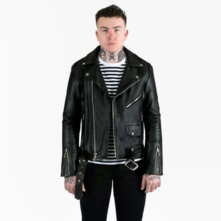 Commando Lightweight - Black and Silver Leather Jacket (Size 34S, 34 ...