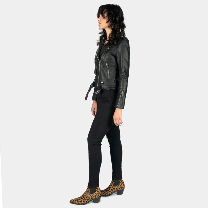 Commando Lightweight - Black and Silver Leather Jacket (Size M, L, 4XL ...