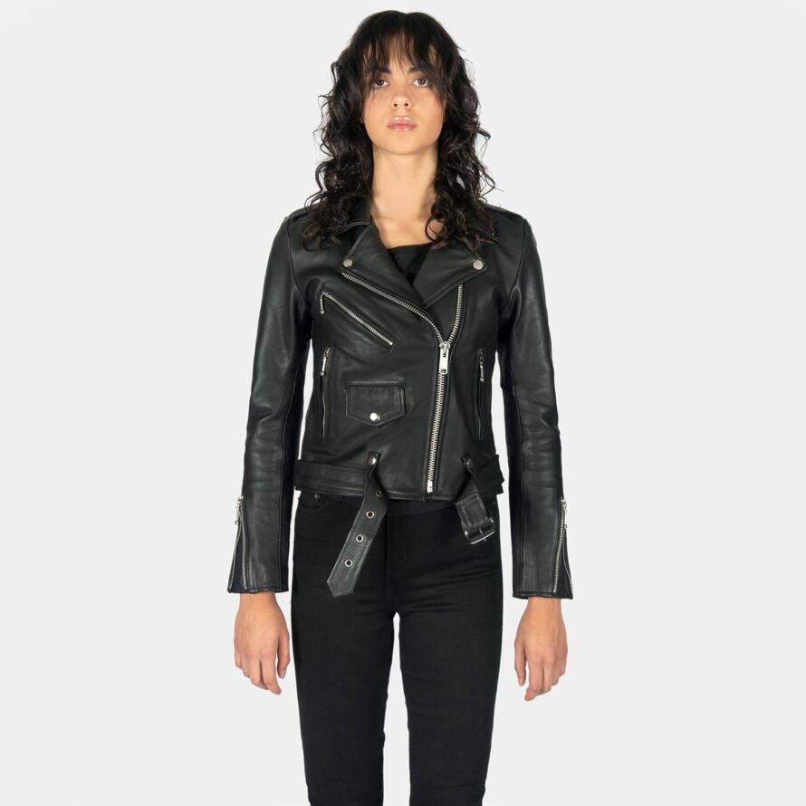 Commando Lightweight - Black and Nickel Leather Jacket (Size S, M, L ...