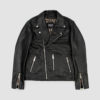 Bristol men's lightweight black leather jacket with leopard print lining