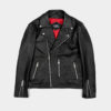 The Bristol leather jacket features wide polished nickel zipper pulls and vertical pockets, making for a classy and timeless style