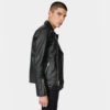 The Bristol leather jacket features wide polished nickel zipper pulls and vertical pockets, making for a classy and timeless style