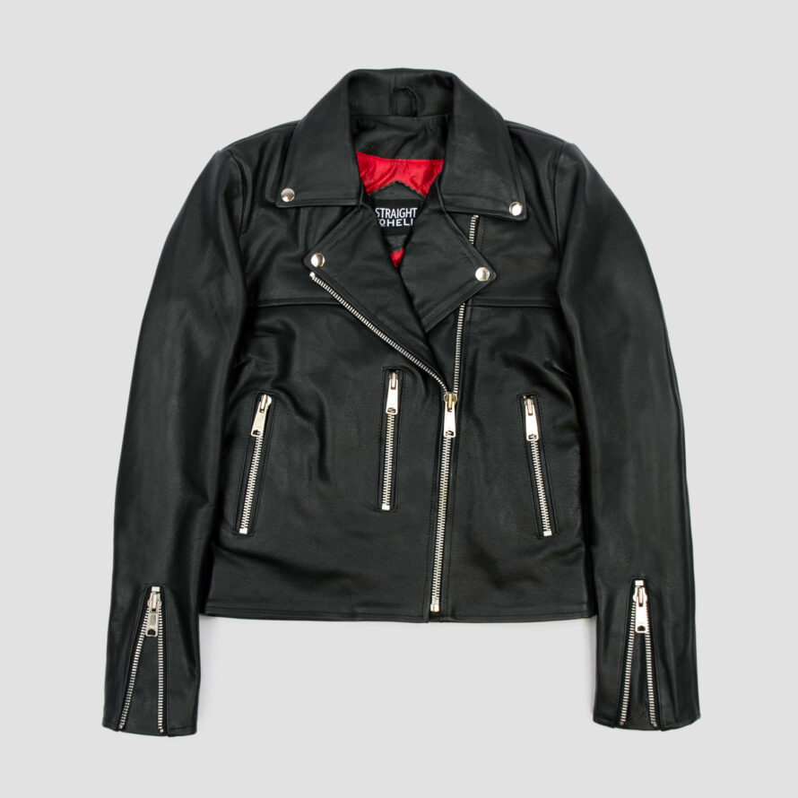Bristol Red Lining Leather Jacket (Size XS, S, M, L, XL, 2XL, 3XL, 4XL, 5XL) Straight To