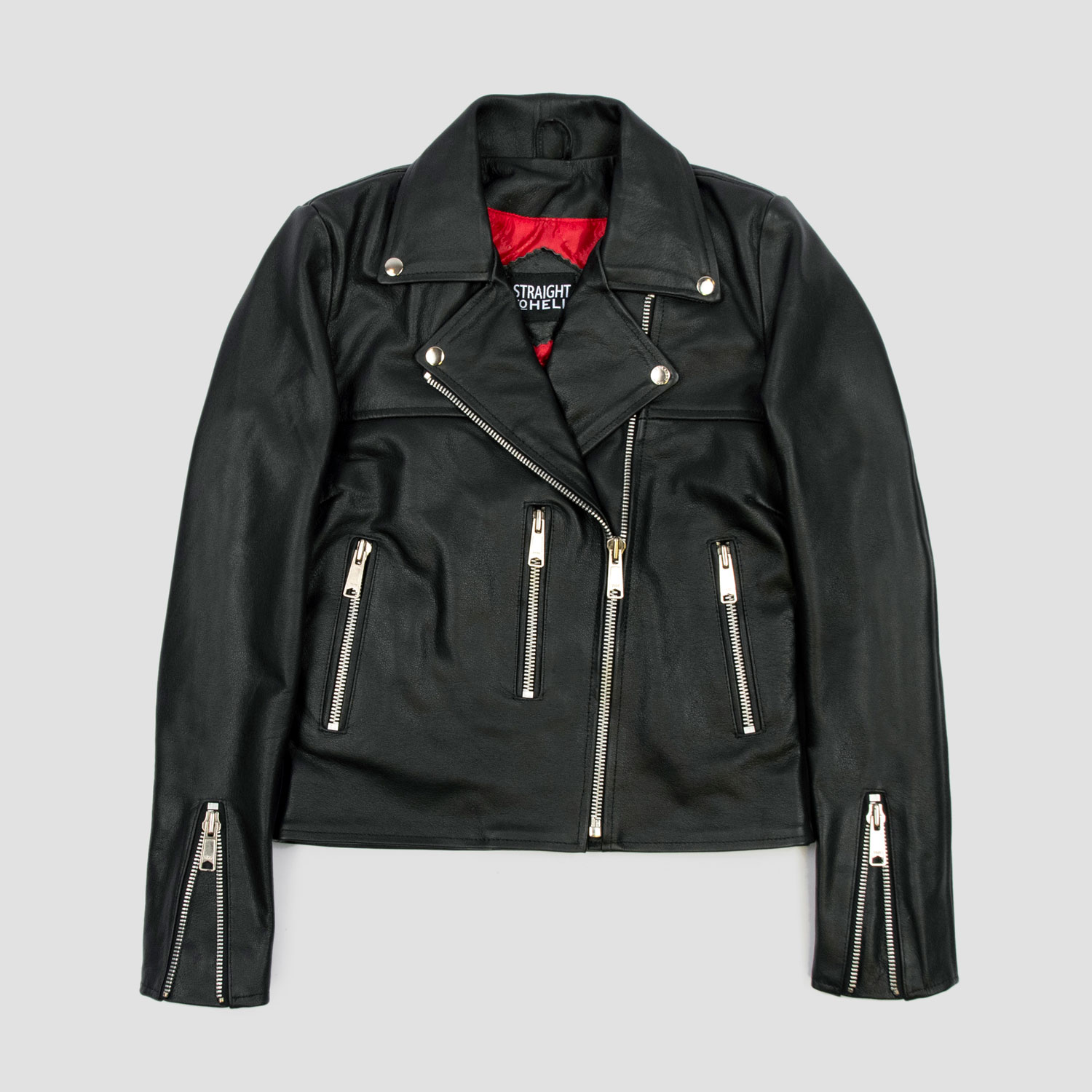 Bristol - Red Lining - Leather Jacket (Size XS, S, M, L, XL, 2XL, 3XL, 4XL,  5XL)