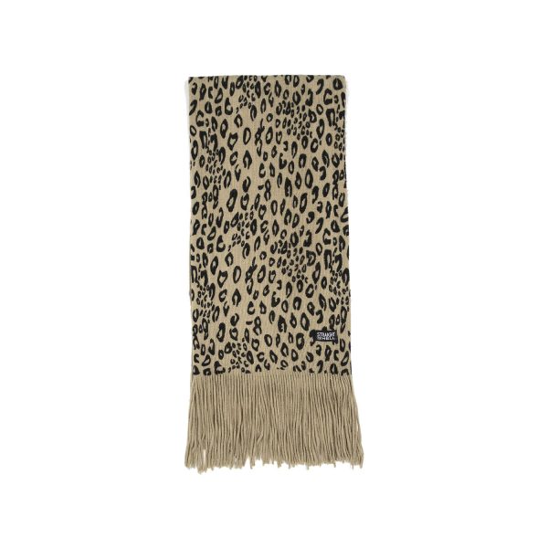 Cheetah weaving, medium weight, 64” long scarf. Casually wraps around the neck or lays flat against the body.