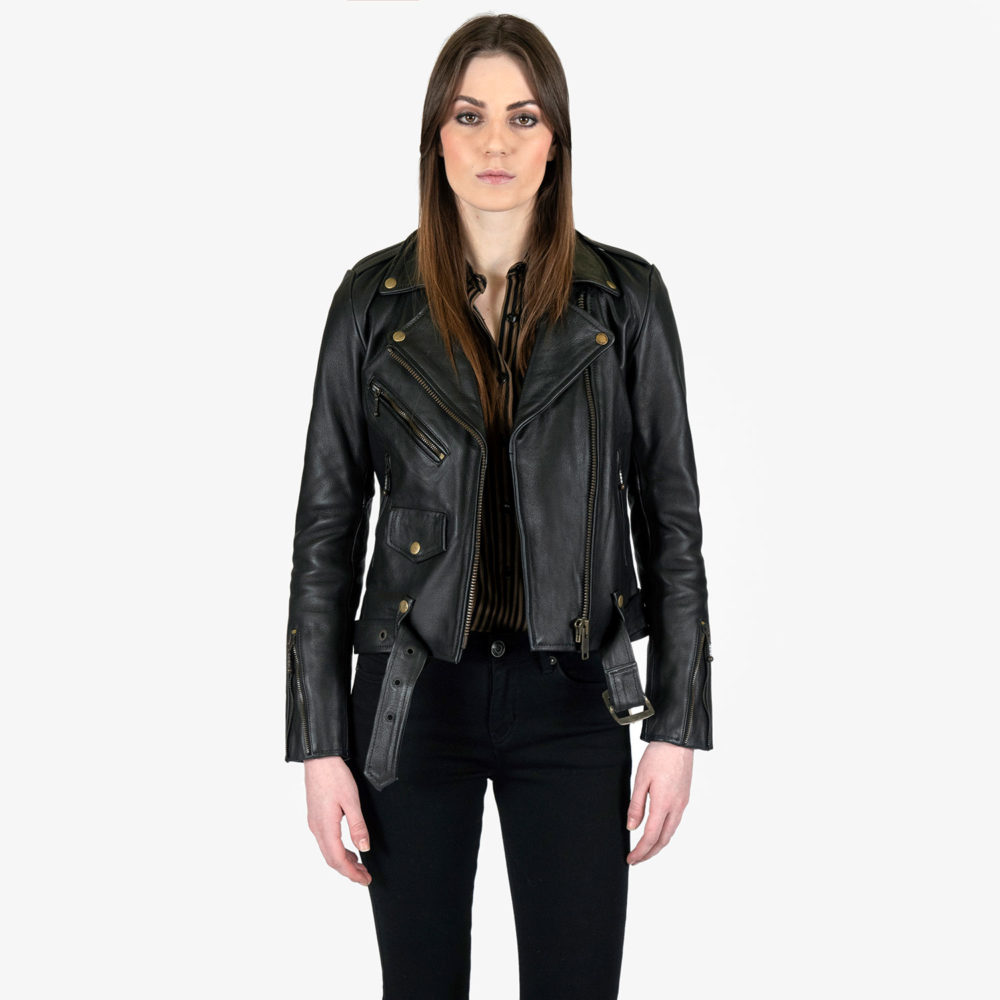 Commando - Black and Brass Leather Jacket | Straight To Hell Apparel