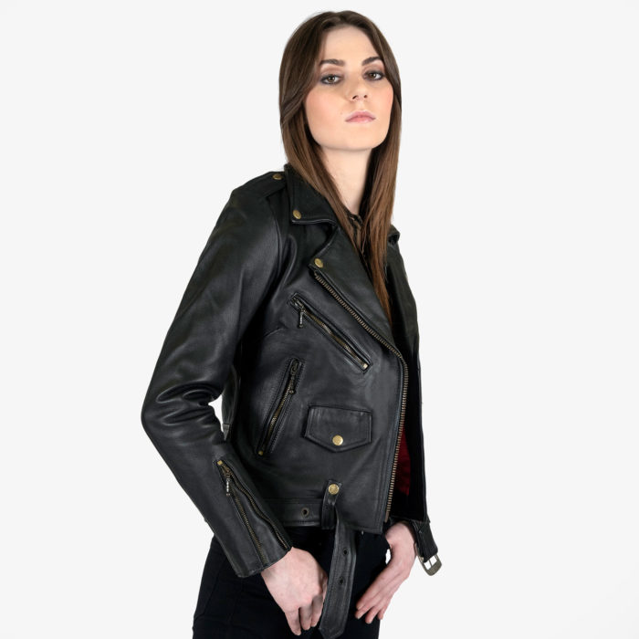 Commando - Black and Brass Leather Jacket | Straight To Hell Apparel