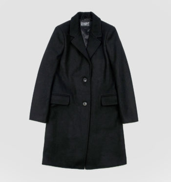 the Ronnie. This wool-blend coat stays subtle with the collar down, or flip the collar up to reveal the leopard print underside.