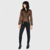 Commando washed brown leather jacket