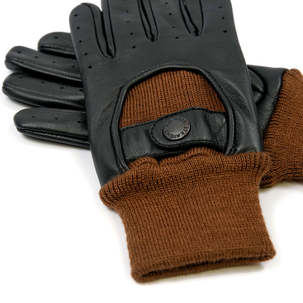 Straight to Hell Men's Bullitt Fingerless Leather Gloves