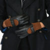 Dillon black leather lined gloves