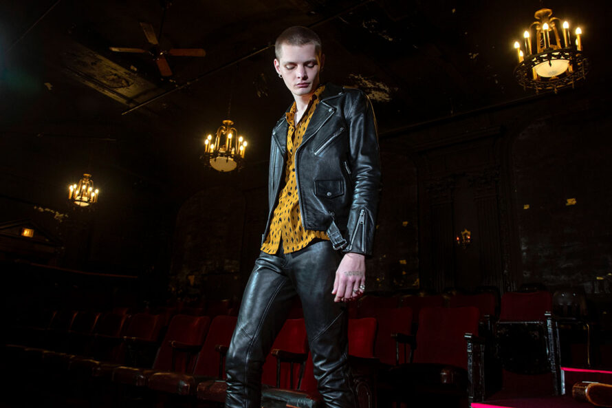 Commando – Black and Silver Leather Jacket – Black Lining