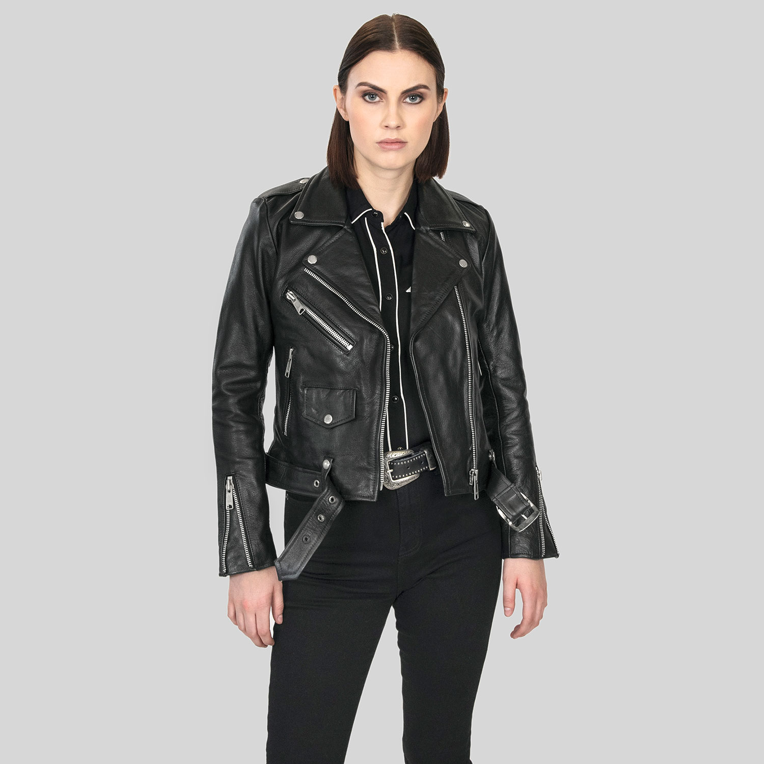 Commando - | Leather Straight Hell To Black Apparel Nickel Jacket - and - Black Lining