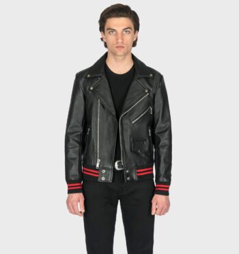 The best qualities of a varsity jacket and our most classic leather jacket style come together
