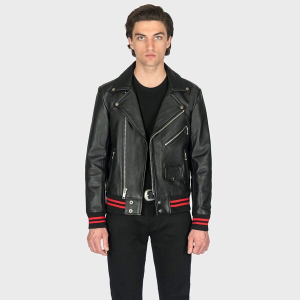The best qualities of a varsity jacket and our most classic leather jacket style come together