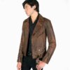 Commando Long - For Tall Men - Washed Brown Leather Jacket