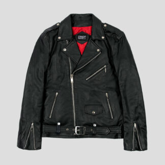 Commando Long - For Tall Men - Black and Nickel Leather Jacket