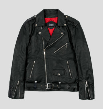 Commando Long - For Tall Men - Black and Nickel Leather Jacket