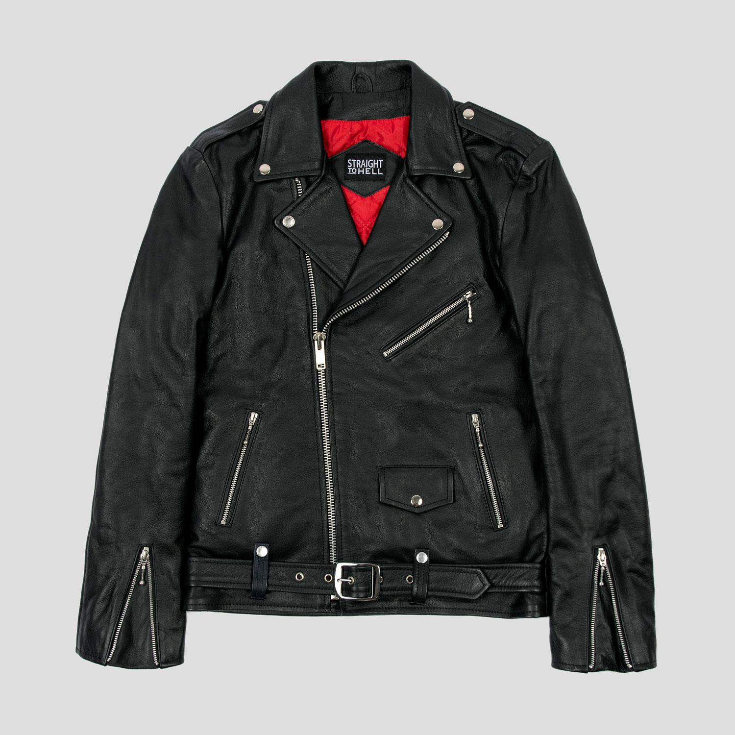 For Tall Apparel - Black Leather and Jacket Hell | Nickel To Men Long Commando - Straight