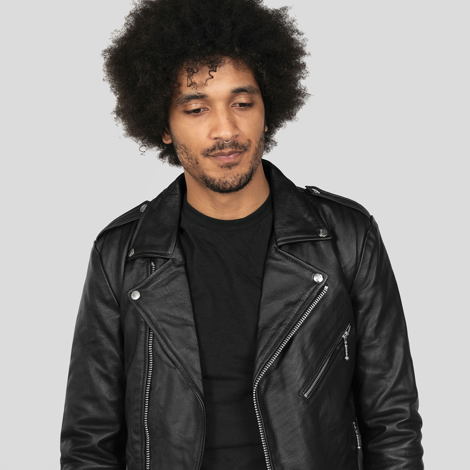 For Long | Straight Apparel - Commando and Nickel Hell Black To Tall Leather - Men Jacket