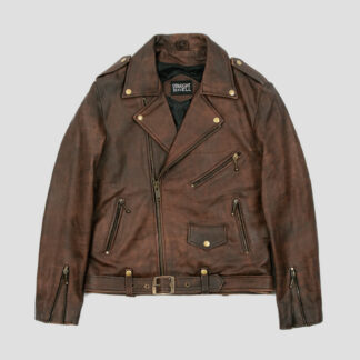 Commando - Washed Brown Leather Jacket
