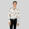 Long sleeve button up western shirt featuring our burgundy roses artwork.